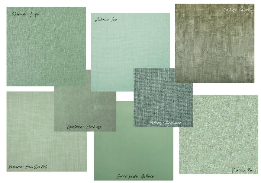 soft green fabrics