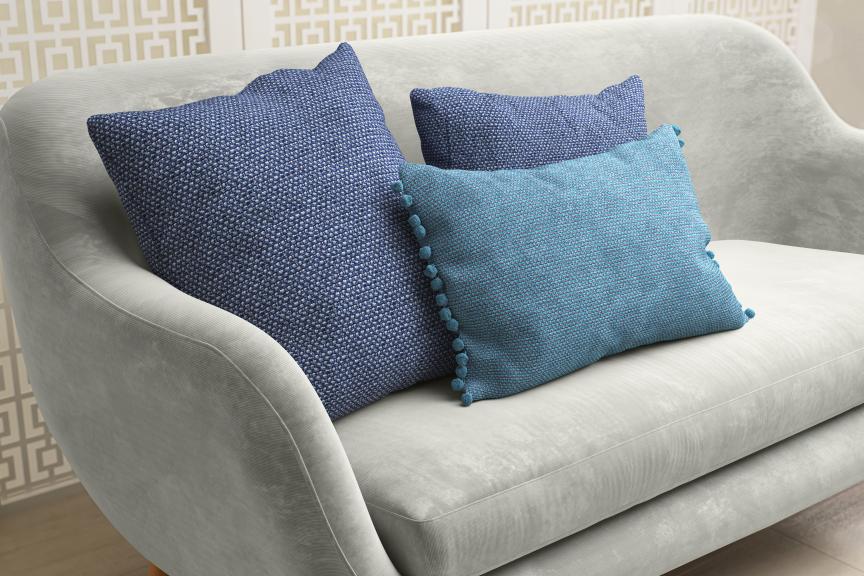 Elgin cushions on a Richmond fabric sofa 