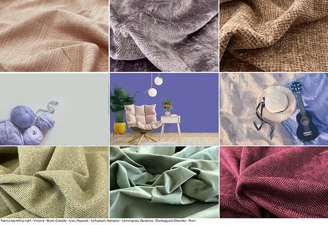 Pantone 2022 upholstery fabric mood board